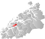 Mapa do condado de Møre og Romsdal com Skodje em destaque.