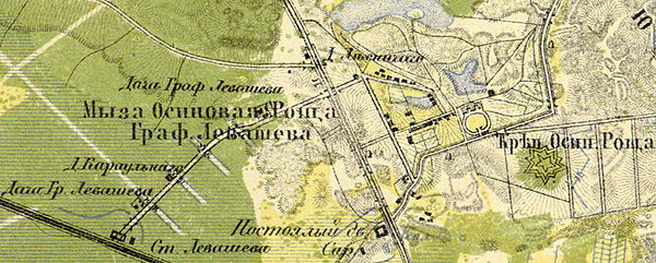 План мызы Осиновая Роща. 1860 год