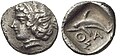 Thasischer Hemiobolus, Silber, etwa 411-340 v. Chr. (Le Rider: Thasiennes 13), SNG Kopenhagen 213039, (7 mm, 0.28 g)