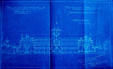 Pré-projet (1913) de Toma T. Socolescu pour les Halles Centrales de Ploiești, un style très éloigné de la version définitive retenue vers 1929.