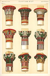 Illustration of other nine types of capitals, from The Grammar of Ornament
