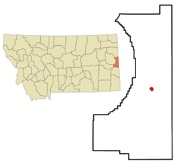 Location of Wibaux, Montana