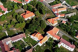Aerial view of the centre of Zálší