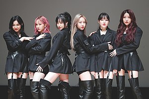 GFriend in February 2020 From left to right: Umji, Eunha, Yuju, SinB, Yerin, and Sowon