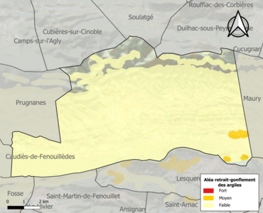 Carte des zones d'aléa retrait-gonflement des argiles.