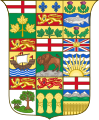 Escudo de armas de Canadá como se ve en la insignia roja de 1907