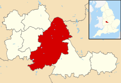 Birmingham shown within West Midlands county