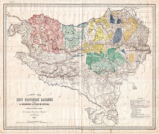 Carte des sept provinces basques