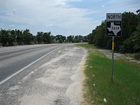 Though marked "North", FM 2614 initially goes southwest from the junction with FM 102 at Bonus.