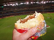 A meat pie at an AFL football match