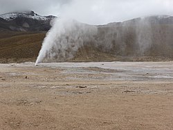 A geyser. Puchuldiza, Tarapacá Region.