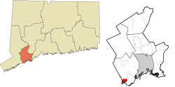 Southport's location within the Greater Bridgeport Planning Region and the state of Connecticut