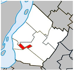 Location within Urban Agglomeration of Longueuil.