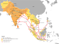 Image 8Hinduism expansion in Asia, from its heartland in Indian Subcontinent, to the rest of Asia, especially Southeast Asia, started circa 1st century marked with the establishment of early Hindu settlements and polities in Southeast Asia. (from History of Asia)