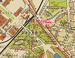 Der Ort des Denkmals auf einem Stadtplan von 1940