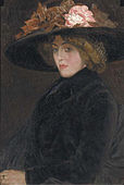 Leo Gestel, c.1904-1906, Portrait of an elegant lady with a hat, oil on canvas, 73.5 x 50 cm