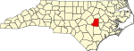 State map highlighting Wayne County