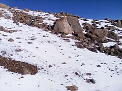 Neige au sommet du mont Kenya (septembre).