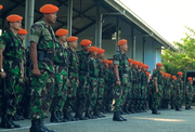 Indonesian Air Force Kopasgat members with the DPM pattern