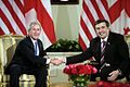 Image 9Mikheil Saakashvili with George W. Bush. (from History of Georgia (country))