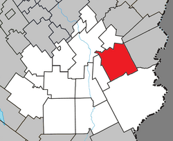 Location within Beauce-Sartigan RCM.