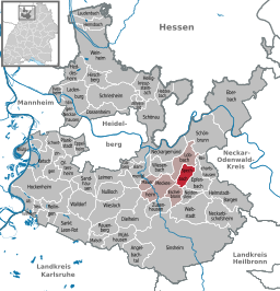 Läget för Spechbach i Rhein-Neckar-Kreis