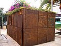 Traditional temporary Jewish Sukkah in Israel constructed out of native foliage