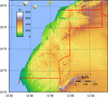 Topography of Western Sahara