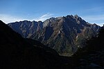 徳本峠直下からの穂高連峰の景色