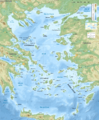 Bathymetry map of the Aegean Sea