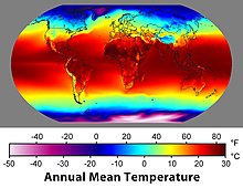 Map of global average temperatures.