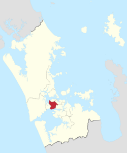 Location of Albert-Eden-Puketāpapa Ward