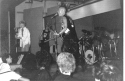 The Bristles performing in 1983 in Uddevalla, Swe. Left to right: Puma, Ingemar, Svegis & Lankan.