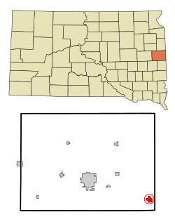 Location in Brookings County and the state of South Dakota