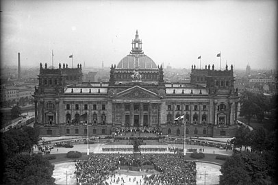 The Reichstag building, constitution celebration, 11 August 1932