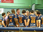 Regroupement des joueurs avant un match lors de la saison 2013-2014.