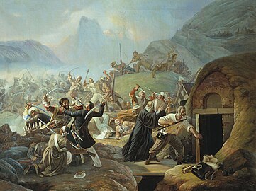 An Adyghe strike on a Russian Military Fort built over a Shapsugian village that aimed to free the Circassian Coast from the occupiers during the Russian-Circassian War, 22 March 1840