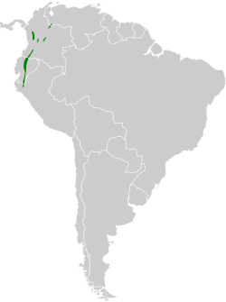 Distribución geográfica de la tangara dorsiverde.