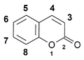 Nummerierung des Heterocyclen Cumarin.