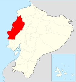 Location of Manabí Province in Ecuador.