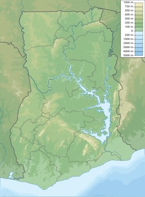 Map showing the location of Achimota Forest Reserve