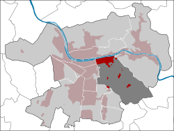 Lage des Stadtteils Altstadt in Heidelberg