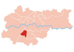 Location of Łagiewniki-Borek Fałęcki within Kraków