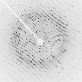Image 15Image of X-ray diffraction pattern from a protein crystal (from Condensed matter physics)