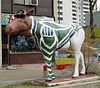 One of the remaining painted moose sculptures in Toronto.