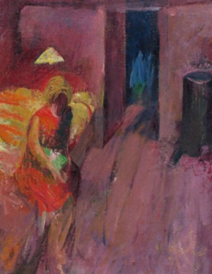 Red Room with Sitting Woman