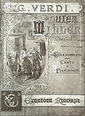 Page de couverture de la réduction pour piano et chant (Ricordi, 1849).