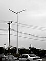 The wind turbine at the Station used to offset power use.