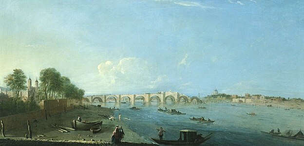 Westminster Bridge under Construction, 1744