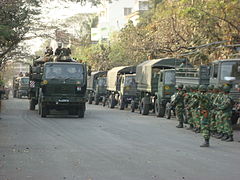 Army soldiers on active duty in Dhaka